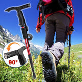 Bastón Trekking Senderismo Linterna LED Ajustable Caminata Anti Shock Choque AE-631