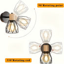 2 Piezas de Luz de Pared Semi-Encastrada Moderna con Diseño de Jaula Metálica - Estilo Industrial, Adecuada para Dormitorio o Sala de Estar - Base E26/E27 No Incluida, Iluminación para Dormitorio | Luz de Pared Moderna | Jaula Metálica 85V-265V
