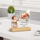 Placa decorativa plana 2D, 1 unidad, Sé que Jesús nunca me dejará, ideal para decoración del hogar u oficina, decoración de sala de oración, regalos cristianos, Día de la Madre, Día del Padre, Pascua