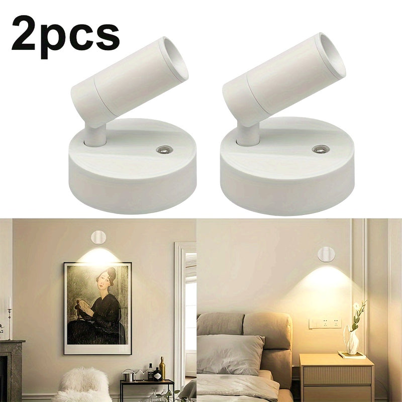 2 luces de pared inalámbricas con imán - Luz nocturna recargable con alimentación USB, encendido automático/apagado, regulable y ajustable para dormitorio, sala de estar, oficina - Diseño negro elegante, luz de pared recargable, luz nocturna para dormito