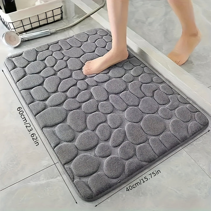 Alfombra de baño de felpa coral tejida plana, suave, de perfil bajo, con respaldo antideslizante de PVC, lavable a máquina, rectangular, 450 gramos por metro cuadrado: una alfombra de baño súper suave y absorbente para comodidad y estilo
