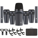 Kit de micrófono de batería G-MARK E608 de 7 piezas con cymbal dinámico, batería de bajo y snare para conjuntos de batería, DJ, instrumentos de escenario y grabación en vivo, material ABS, conexión XLR, no requiere batería.
