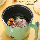Mini estufa eléctrica con control de temperatura dual, sartén de viaje antiadherente para fideos, estufa, arroz - 1-3 personas, verde, enchufe estadounidense, 110V, electrodoméstico portátil, olla versátil, moderna, duradera.