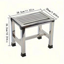 1pc Taburete Multifuncional de Acero Inoxidable - Resistente y Antideslizante, Ideal para Uso en Interiores/Exteriores como Escalón para Baño