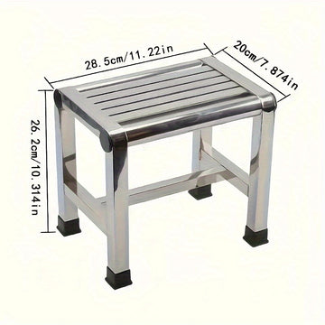 1pc Taburete Multifuncional de Acero Inoxidable - Resistente y Antideslizante, Ideal para Uso en Interiores/Exteriores como Escalón para Baño