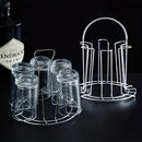 Porta Vasos de Metal con Bandeja de Drenaje - Diseño Portátil Multicompartimento para Tazas, Organizador de Cocina y Restaurante, Construcción Resistente