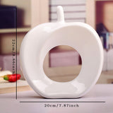1pc Decoración de Manzana de Cerámica Chic y Moderna - Adorno Navideño Minimalista y Elegante para el Hogar, Acabado Brillante, Perfecto para la Mesa de la Sala de Estar y la Exhibición del Armario de Vinos