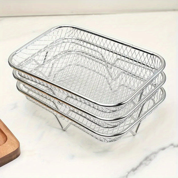 Soporte Rectangular Multifuncional, Estante Apilable para Microondas, Herramienta de Cocina Segura para Contacto con Alimentos, Compatible con la Mayoría de las Freidoras de Aire, Práctico para Cocinar