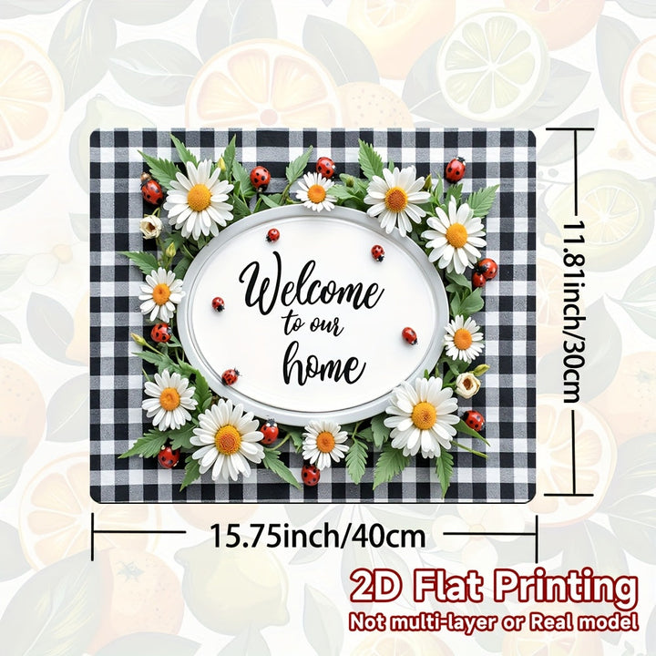 1pc Protector de Encimera para Estufa - Tapete Resistente al Calor con Diseño Floral (Margaritas, Bayas Rojas), Protector Antirrayaduras para Cocinas de Gas/Eléctricas y Hornos - Compatible con Diseños "Welcome Home" - Ideal para Hogar, Oficina o Hotel -