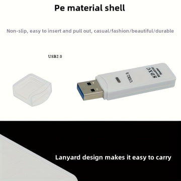 Lector de Tarjetas USB 2.0 de Doble Ranura para SD/TF - Diseño Compacto y de Alta Velocidad, Compatible con Portátiles, Tabletas, Cámaras y Múltiples Dispositivos, Leedor de Tarjetas Versátil | Accesorio Moderno | Construcción Duradera