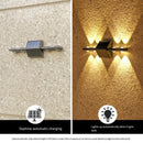 Lámpara de Pared Solar Montada con Espejo Convexo, Iluminación Externa LED para Paisajes Decorativos, Lámpara Solar Exterior para Patio, Jardín, Valla y Terraza, Decoración Festiva