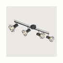 1pc HIMGOR Industrial Luz de techo de montaje semibrillo de 4 luces, jaula de metal negro con base E14, diseño desmontable para dormitorio, sala de estar y comedor - No incluye bombillas, incluye accesorios de instalación, lámpara de techo para sala de e