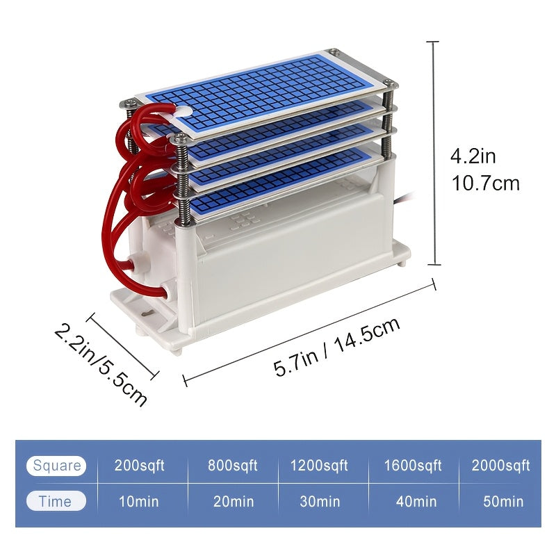 1pc Generador de Ozono de 220V 6000MG/H, con Construcción de Cerámica y Metal, Fuente de Alimentación de Alto Voltaje Compatible, sin Requerimiento de Electricidad para Pieza de Repuesto de Purificador de Aire