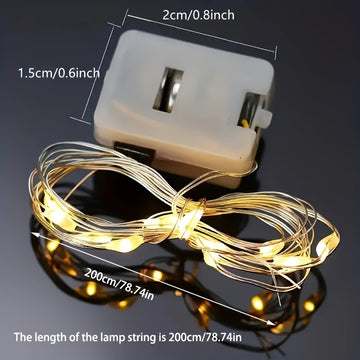10 piezas de luces de hadas que funcionan con pilas, 20 luces LED de cadena mini, luces de estrellas de luciérnagas, adecuadas para el día de San Valentín, bodas, fiestas, luces intermitentes navideñas