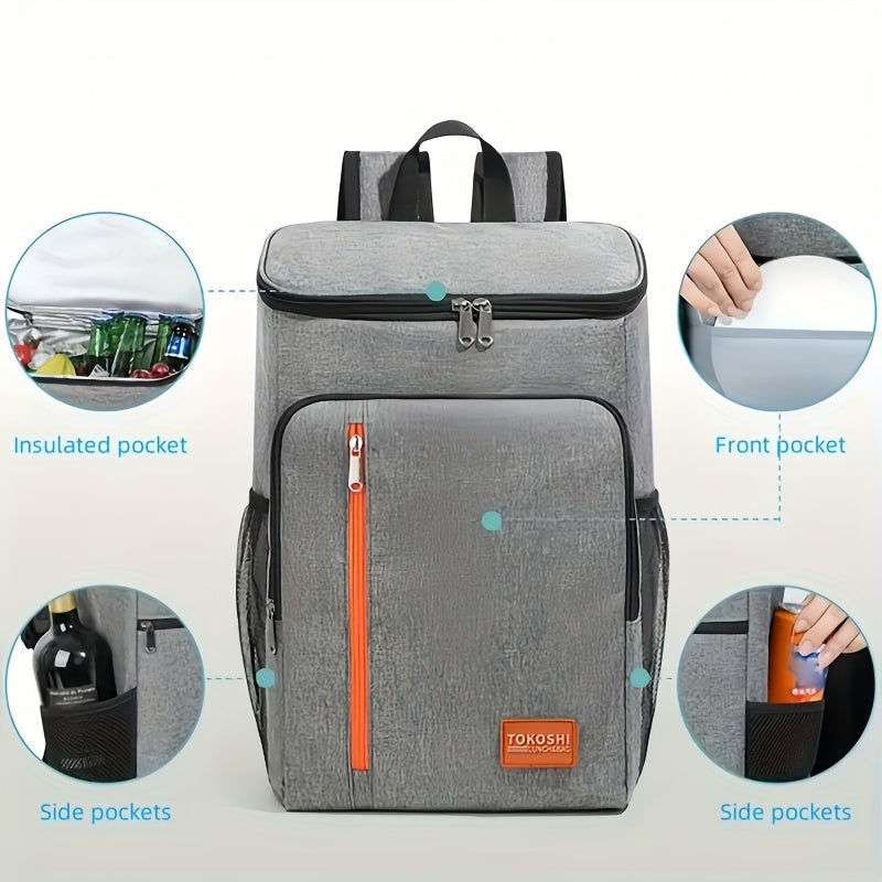 Bolsa de almuerzo aislada de tela Oxford 2025, tejido Oxford grueso, paquete de hielo negro para exteriores, ideal para pícnic y aventuras al aire libre, bolsa de hombro, sin contacto con alimentos, regreso a la escuela.