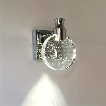 Lámpara de pared de cristal moderna, regulable, pantalla de lámpara de vidrio, adecuada para dormitorio de hotel, sala de estar, pasillo, baño, AC 85-265V