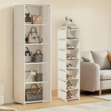 2 piezas Conjunto grande de combinación, estantería de almacenamiento portátil ensamblada, estantería de bolsos coincidente para izquierda y derecha, estantería de almacenamiento de artículos