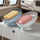 Soporte de jabón de baño 2 en 1 con base de ventosa, almacenamiento dual para jabones redondos, cuadrados y grandes, sin fragancia - Envase multicolor