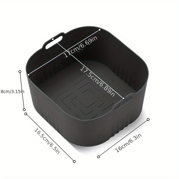 2 piezas de bandejas de horno de silicona cuadrada para freír aire - Antiadherentes, resistentes al calor, ideales para Philips HD9252, HD9200, HD9255 - Perfectas para cocinar papas fritas, pollo y verduras, bandejas de horno con forros | Bandeja de sili