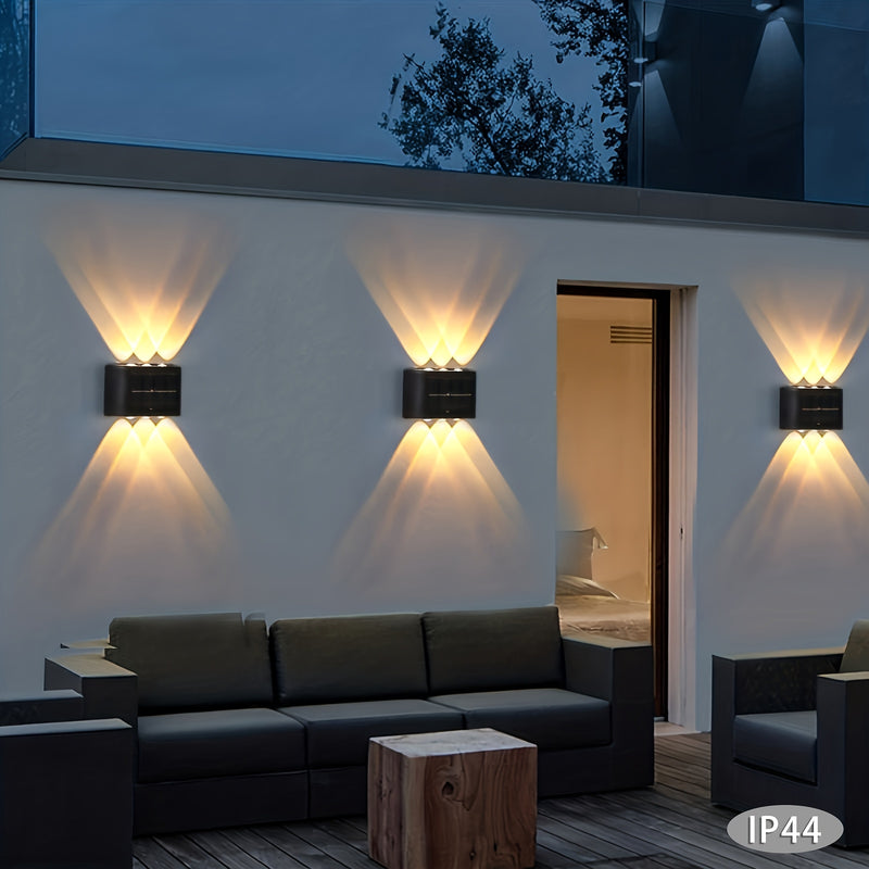 2 espejos convexos solares para pared, luces decorativas para exteriores, ideal para decorar villas, jardines y patios, luces de paisaje sin cables y sin costo de electricidad