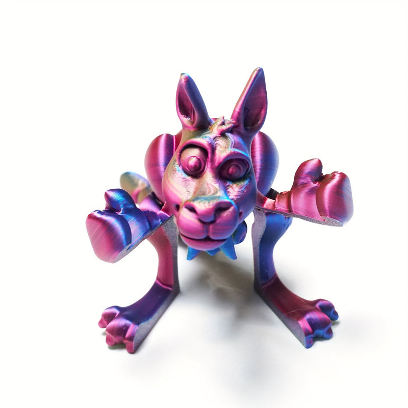 Canguro Monolítico Impreso en 3D de 13.0cm Madre y Cachorros con Movimiento Libre de Todas las Articulaciones Juguete Creativo Colgante de Decoración para el Hogar Regalo para Fiesta de Vacaciones Animal de Boxeo Divertido