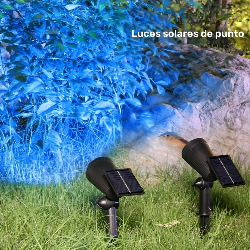 Focos LED solares para jardín, 1 unidad de luz LED de 9 LED de bajo consumo con sensor de luz, montaje semi empotrado de material de acrilonitrilo butadieno estireno, acabado pulido, desmontable, forma de foco, adorno de cristal, batería de litio con car