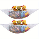 Conjunto de 2 - Gran red de almacenamiento de juguetes para peluches, Color: Blanco