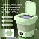 Mini Lavadora Plegable Totalmente Automática De 8L Portátil, Multifuncional Para El Hogar Y Los Viajes De Negocios, Ropa Interior Pequeña, Calcetines, Ropa De Bebé, Esterilización De Luz Azul, Reducción De Ruido Y Bajo Consumo