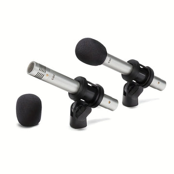 Conjunto de Micrófono Condensador Lexinova C-02 Dual Pencil - Antigolpes, Diafragma Pequeña, Diseño de Clip para Grabación de Piano y Voz, Compatible con XLR, Grado Profesional, Micrófonos para Instrumentos|Micrófonos Clipon|Construcción Duradera