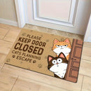Alfombra de Bienvenida para Gatos -1pc Mantén la Puerta Cerrada, Alfombra Decorativa Interior para el Hogar con Diseño de Planificación de Fuga de Gatos, Hecha de Poliéster y Con una Grosor de Un Centímetro que Pesa 800 Gramos por Metro Cuadrado