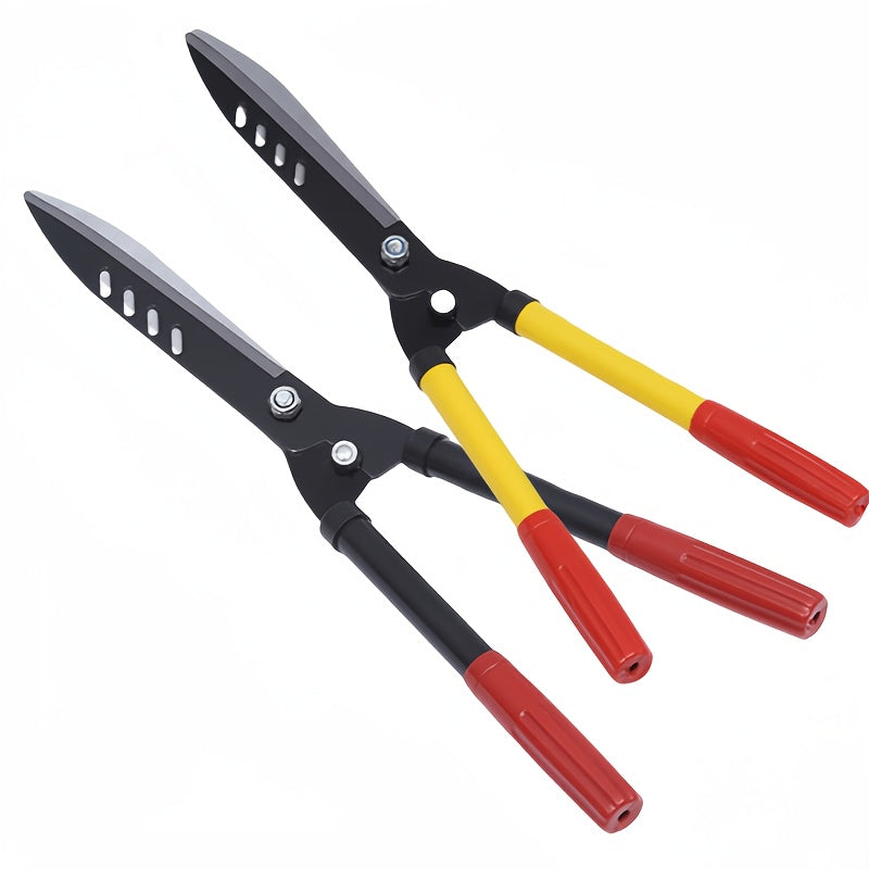 Tenazas de Poda de Acero al Manganeso Resistentes - Mango Ergonómico de Hierro con Empuñadura Roja - Tijeras Portátiles para Jardín, Afiladas y Adecuadas para Corte de Césped, Setos y Árboles de Acebo - Herramienta Esencial para el Hogar