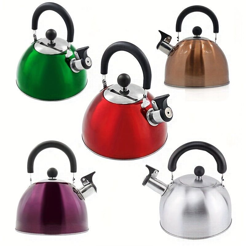 Cazo de té silbante de acero inoxidable para 2,5-3 litros de agua - Adecuado para inducción, estufas de gas y estufas eléctricas cerámicas.