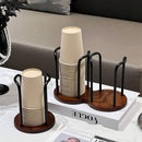 1 pieza, soporte de taza de madera elegante - Organizador de escritorio de estilo moderno con múltiples compartimentos, diseño elegante para tazas de café y té, perfecto para decoración del hogar o la oficina, tazas para decoración del hogar