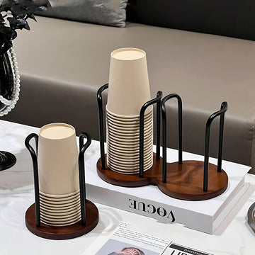 1 pieza, soporte de taza de madera elegante - Organizador de escritorio de estilo moderno con múltiples compartimentos, diseño elegante para tazas de café y té, perfecto para decoración del hogar o la oficina, tazas para decoración del hogar