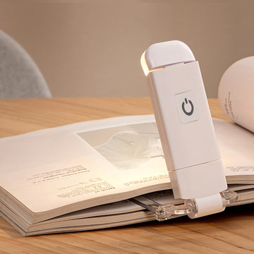 Mini Luz de Lectura Plegable Portátil, Recargable USB con Protección Ocular para Noche, 3 Colores de Iluminación y 3 Niveles de Brillo Ajustables, Clip para Libros, Fácil de Almacenar