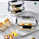 Juego de 4 contenedores herméticos transparentes de 460 ml, material PET, a prueba de fugas, ideales para frutas, pasteles, pan, carne, granos y más, perfectos para organizar la cocina, el refrigerador o el gabinete