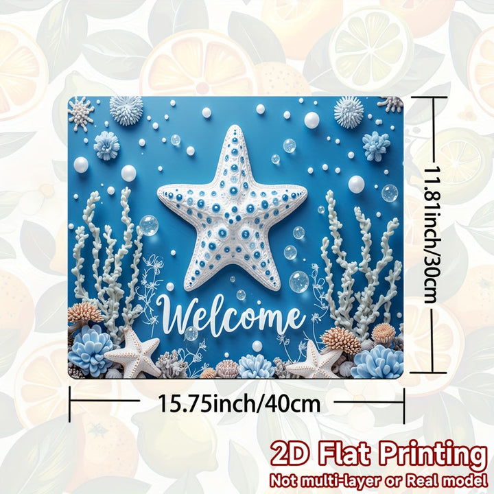 1pc Protector de Estufa - Decoración Oceánica para Cocina, Superficie Antideslizante y Fácil de Limpiar, Cubierta para Placas de Gas/Eléctricas, Apto para Lavavajillas - Ideal para Cocina o Hogar Costero, Poliéster Duradero, 2D Plano