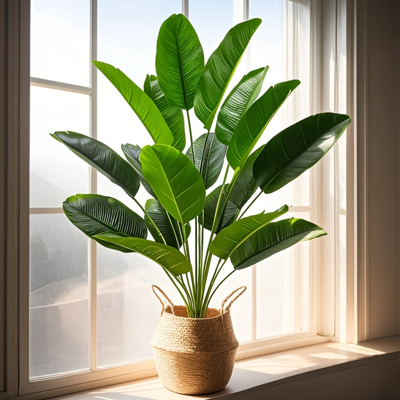 Planta de plátano tropical de 82,19 pulgadas con 18 hojas - Loto artificial para decoración del hogar y el jardín, regalo ideal para un nuevo hogar o el Día de la Tierra, sin maceta incluida, perfecto para uso interior/exterior, decoración del hogar con