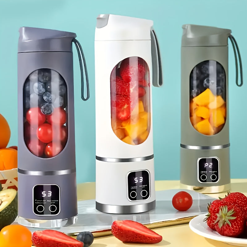 Licuadora y extractor de jugos portátil recargable USB, 3 modos - 15.22 oz, ideal para smoothies y jugos frescos, diseño portátil, nutrición en cualquier momento y lugar