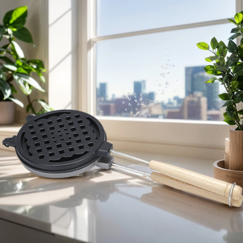 Plancha de waffles de aleación de aluminio de alta calidad con cocción rápida y sellado automático de bordes - Fácil limpieza, bandejas extraíbles para cocción eficiente, perfecta para la cocina de casa, horneado de waffles