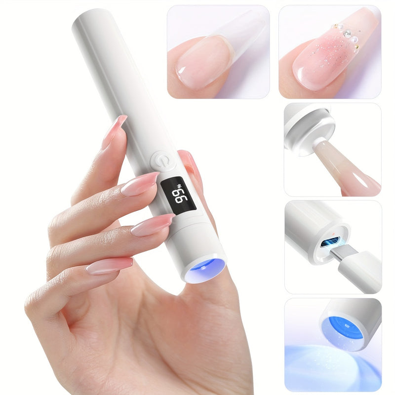 Linterna Portátil LED para Uñas con Pantalla, Mini Lámpara de Gel, Secador USB Rápido para Manicura y Pedicura