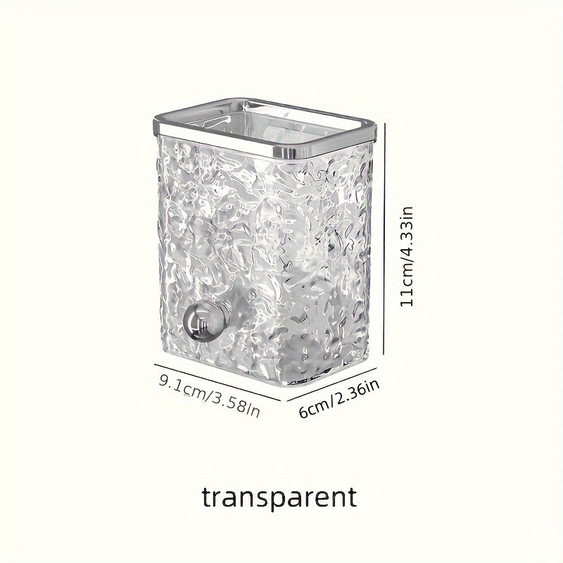 Porta cepillos con diseño de glaciar y ondas de agua, estante de baño sin taladro, caja organizadora para accesorios de maquillaje y artículos de baño