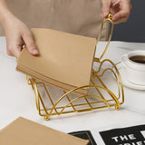 Soporte de Papel de Metal Versátil - Estante de Almacenamiento de Servilletas y Papel Cuadrado para Escritorio, Oficina y Decoración del Hogar | Regalo Perfecto para Navidad, San Valentín, Ramadán