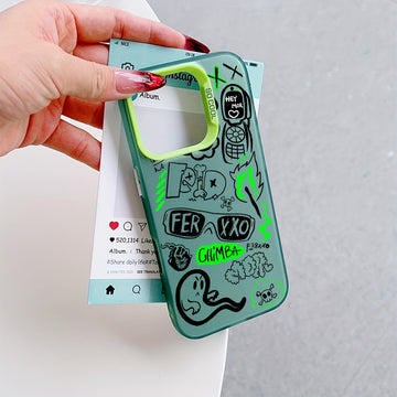 Fundas de Teléfono Creativas y Modernas con Estilo Rap Graffiti FERXXO para iPhone 16, 15, 14, 13, 12, 11 Pro Max, X, XR, XS MAX, 8, 7 Plus - Cubierta Trasera Mate Anticaída