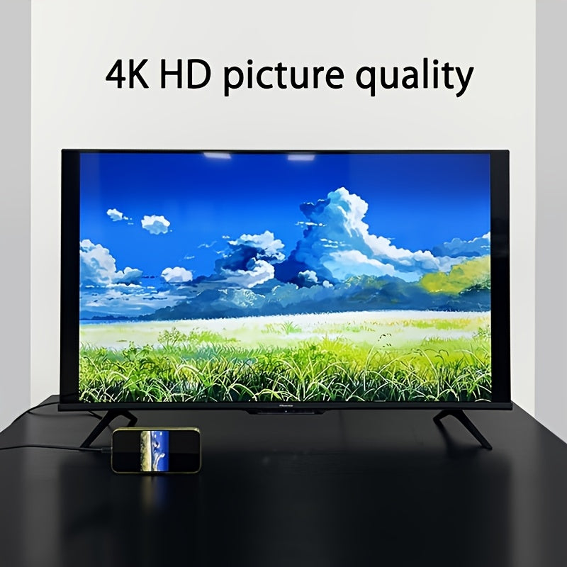 4K 60Hz Cable USB3.1 Tipo C a HDTV de 2m/78,14 pulgadas/6,56 pies, Plug and Play, Compatible con MacBook, iPad, iPhone, Teléfono móvil, Tableta y Portátil