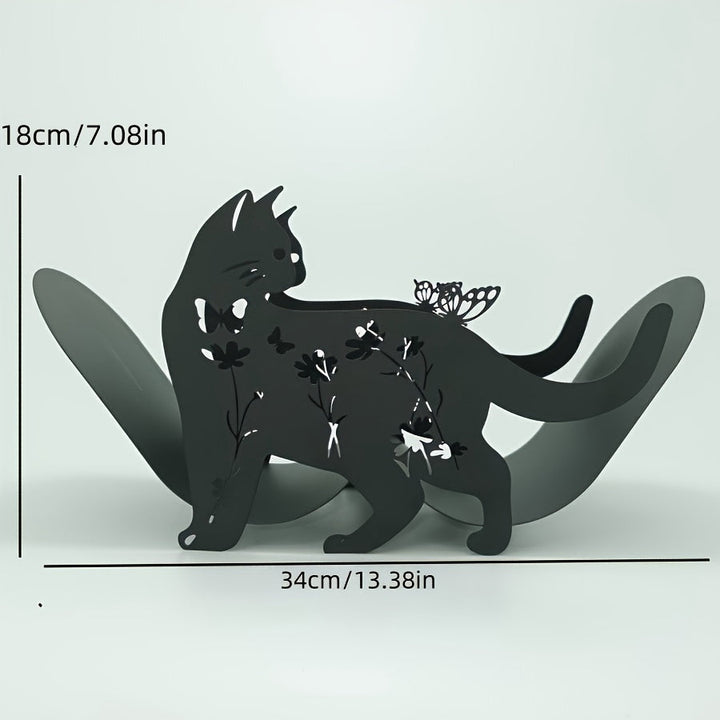 Portarrollos de papel higiénico de gatito de dos caras: Adorable organizador decorativo para el hogar de hierro animal, tiene capacidad para 8 rollos adicionales para baño, tocador o estante de almacenamiento Decoraciones de Halloween, Navidad