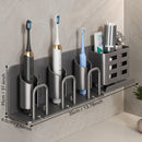 Soporte de cepillo de dientes de aluminio montable en la pared, soporte de cepillo de dientes y pasta de dientes, soporte de afeitar para ducha, sin taza, uso sin electricidad, para baños, niños
