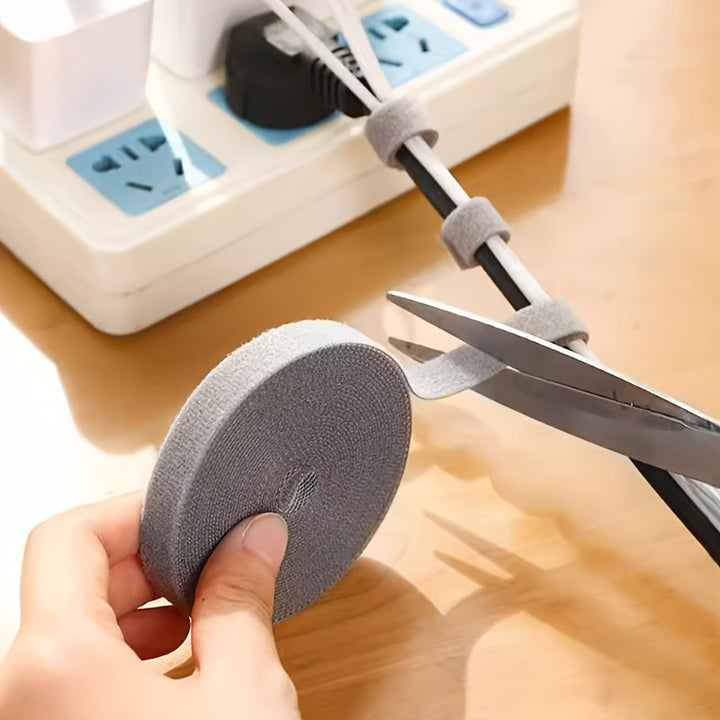 1 Rollo de Cintas de Sujeción Reutilizables - Cinta de Sujeción Multiusos para Organización de Cables, Gestión de Cables y Almacenamiento - No Requiere Batería