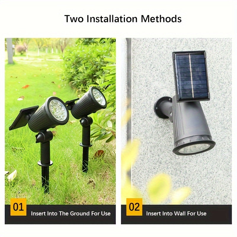 Foco solar AMILL para jardín exterior, iluminación de paisaje con sensor de luz, montaje semiempotrado, no desmontable, material de plástico, ideal para patio, pared, jardín, alberca, camino - perfecto para bodas, festivales, decoración festiva, luces de