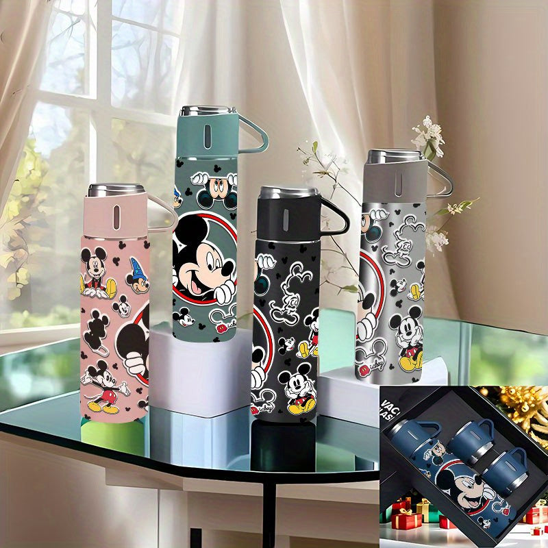 Juego de tazas térmicas Disney de 16.9 oz con diseño de Mickey Mouse en acero inoxidable y caja de regalo, reutilizable, ideal para ciclismo, oficina, escuela y viajes